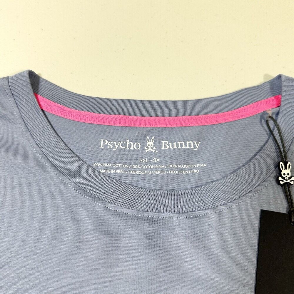 Psycho Bunny Men's Belmont Graphic Tee Logo 3XL Big And Tall Purple Pima Cotton - Picture 6 of 7
